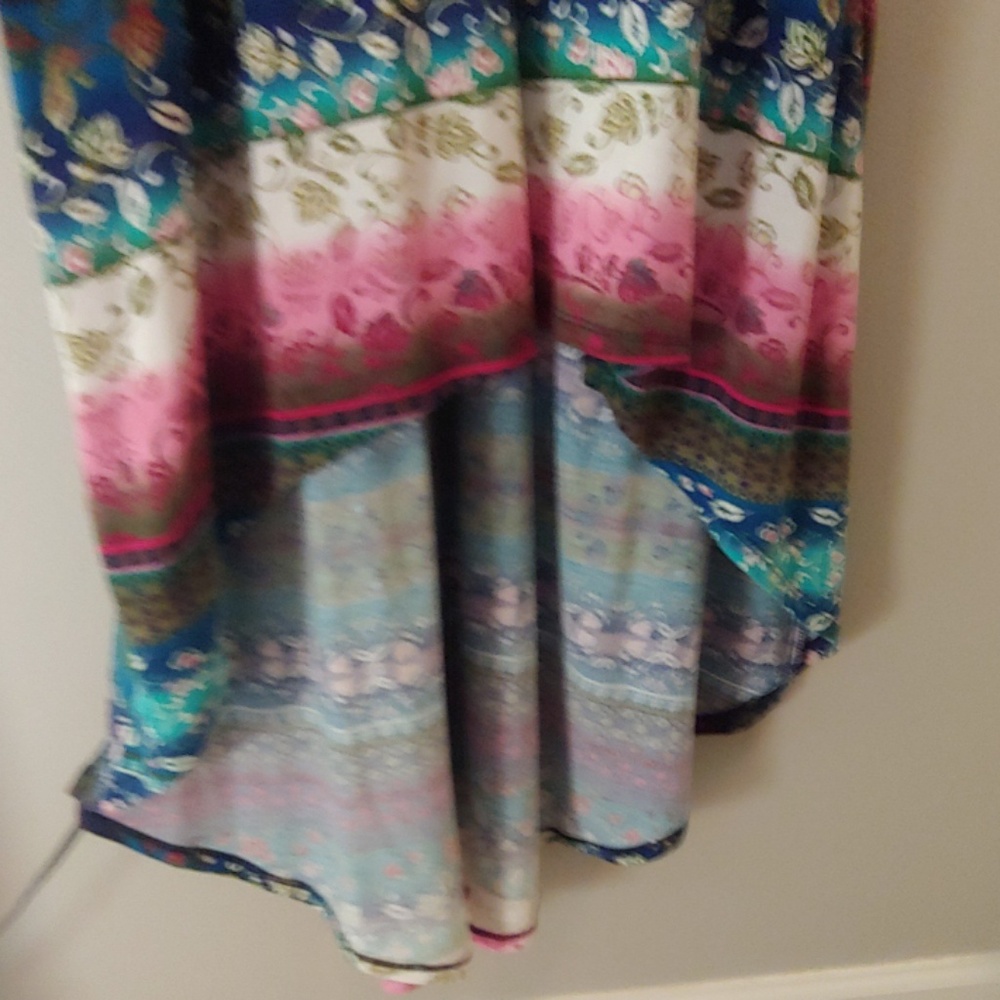 Multicolor High/Low Summer Dress - Picture 3 of 5